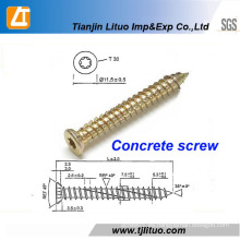 Acero al carbono Torx-30 Amarillo Recubrimiento de zinc Clavos de hormigón